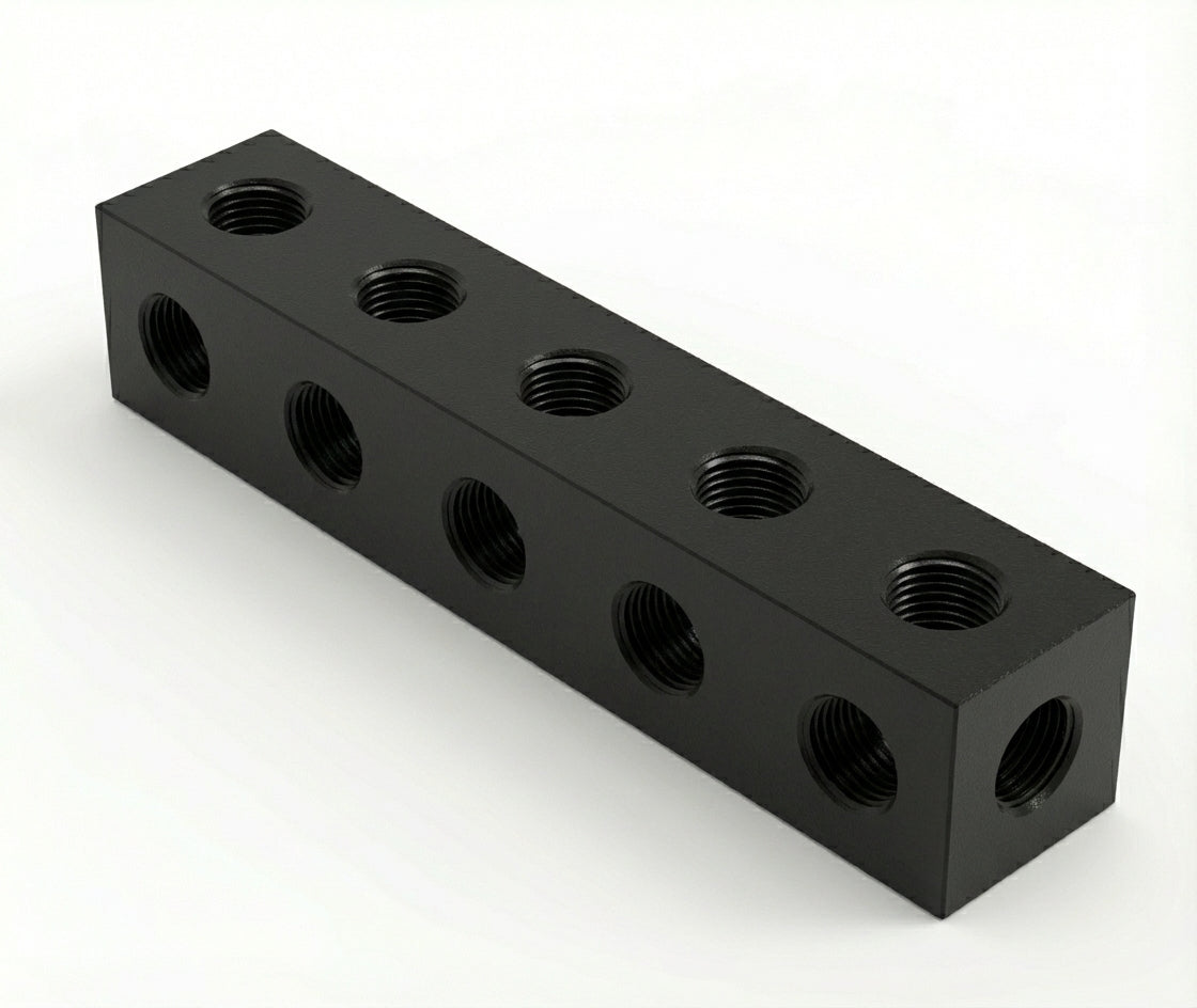 5 Hole - M4 Nutstrip - 8mm Square - Tapped