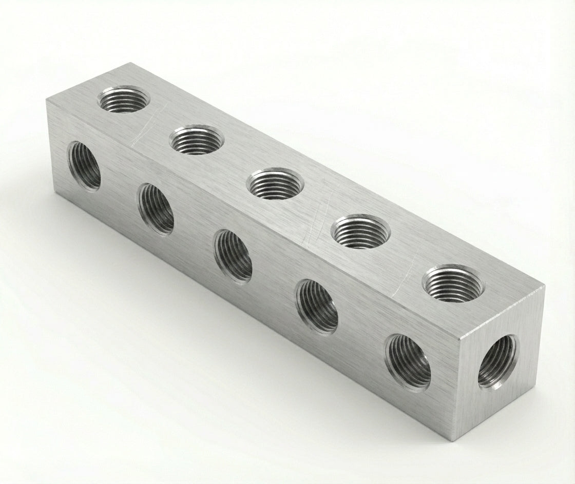 5 Hole - M4 Nutstrip - 8mm Square - Tapped