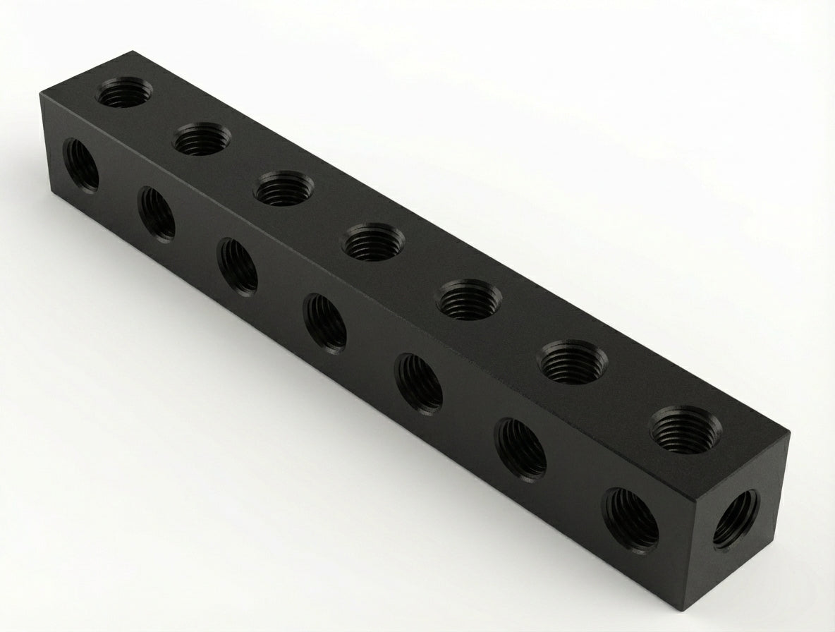 7 Hole - M4 Nutstrip - 8mm Square - Tapped