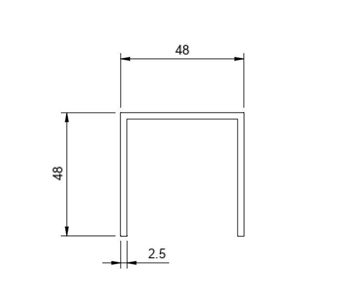 Blank 48mm U Channel