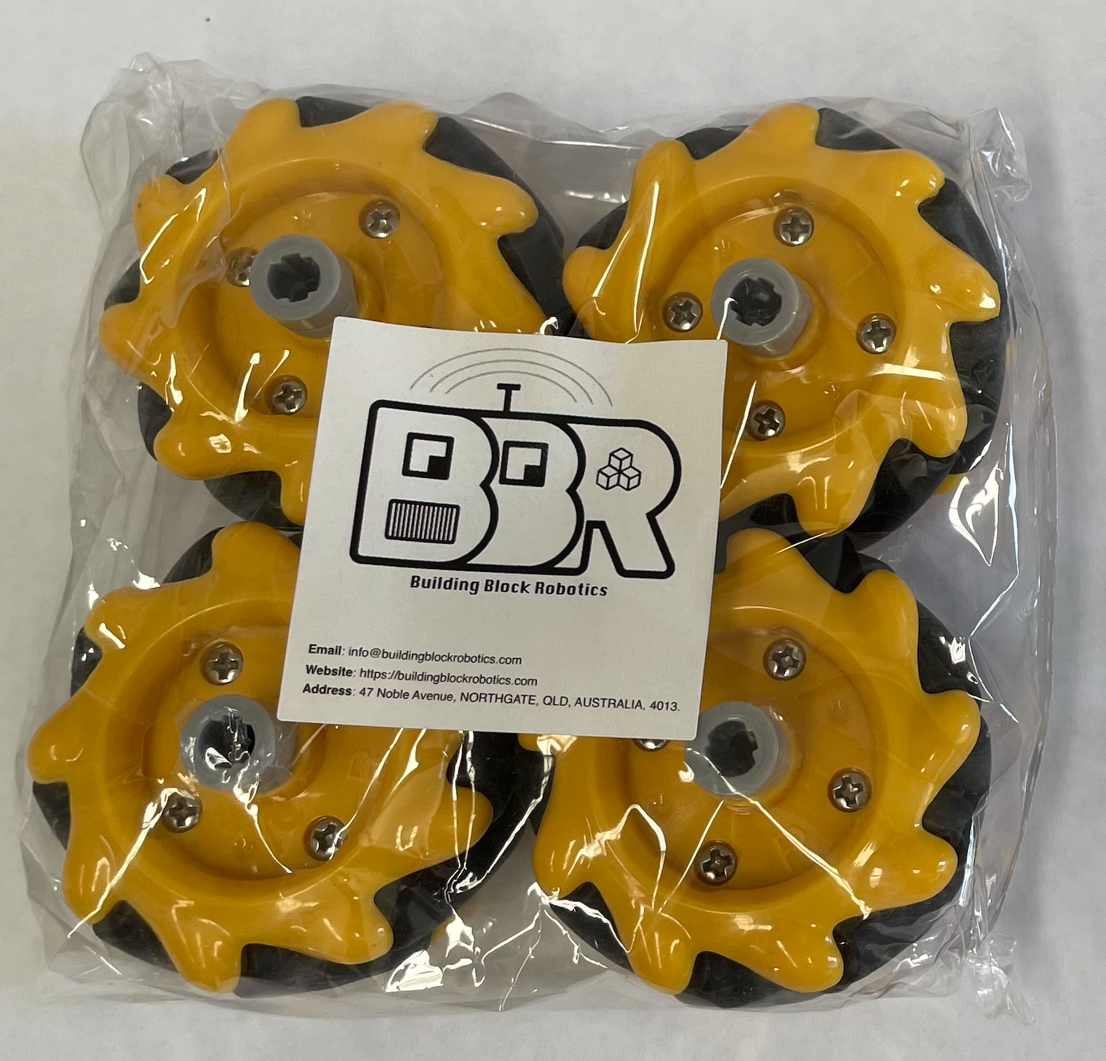 Yellow Plastic Mecanum Wheels (48mm)