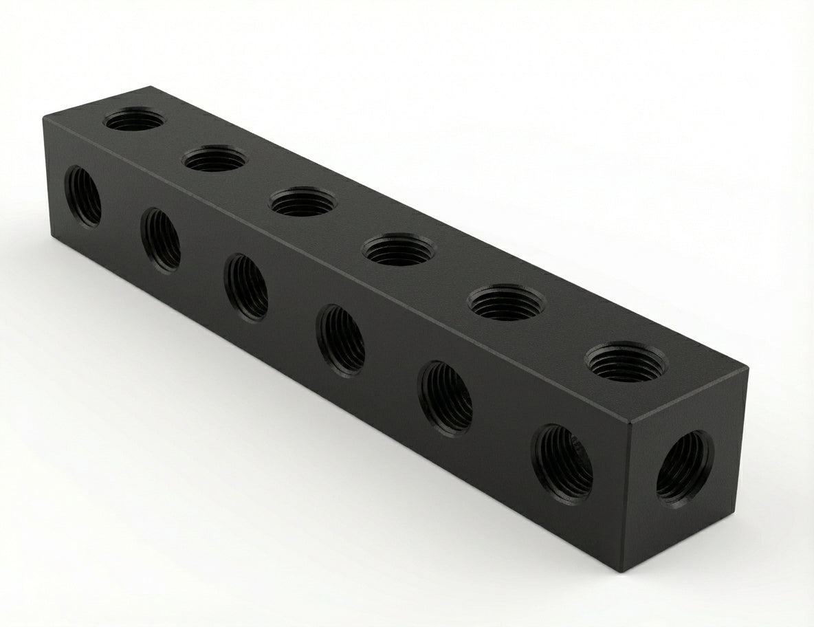 6 Hole - M4 Nutstrip - 8mm Square - Tapped