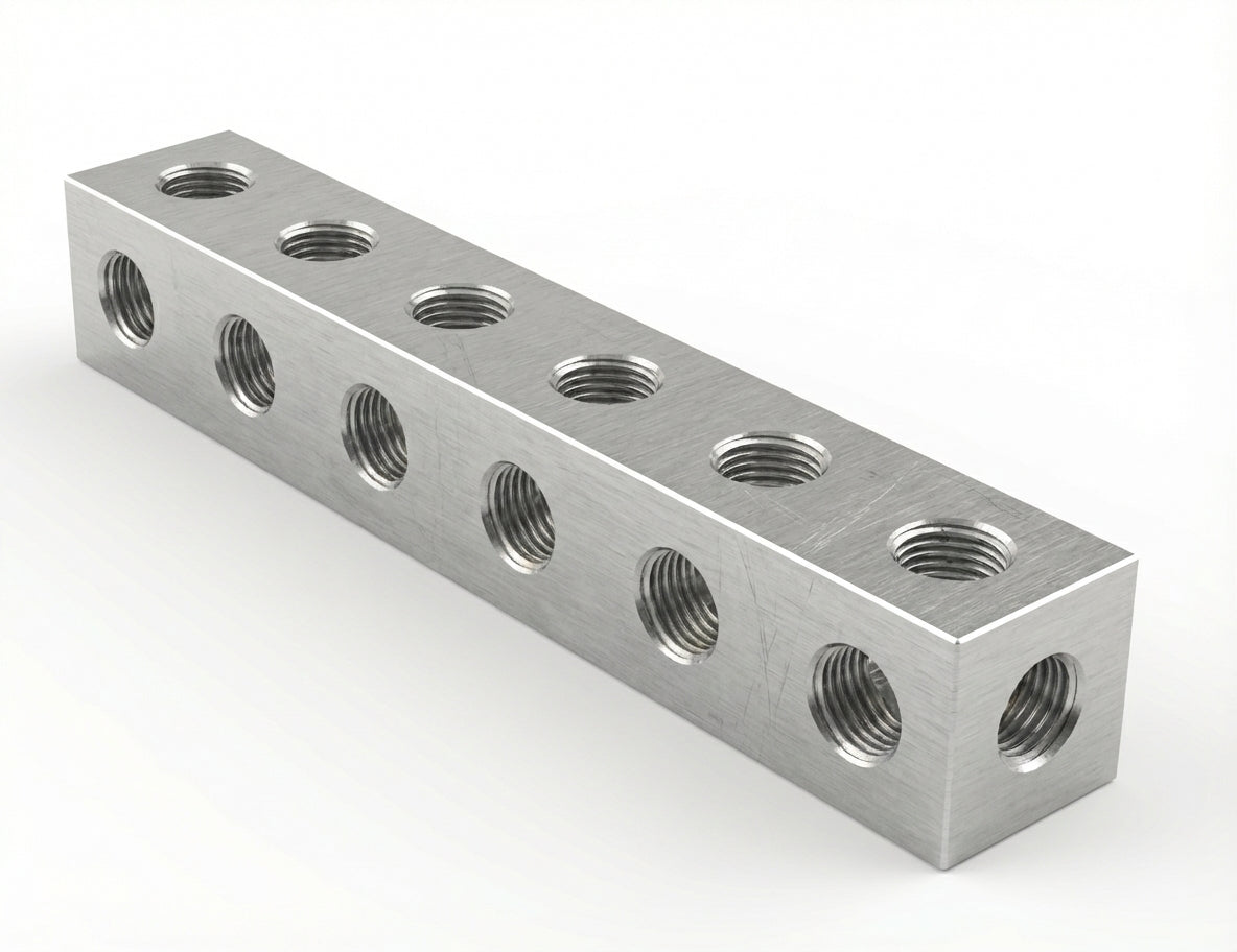 6 Hole - M4 Nutstrip - 8mm Square - Tapped